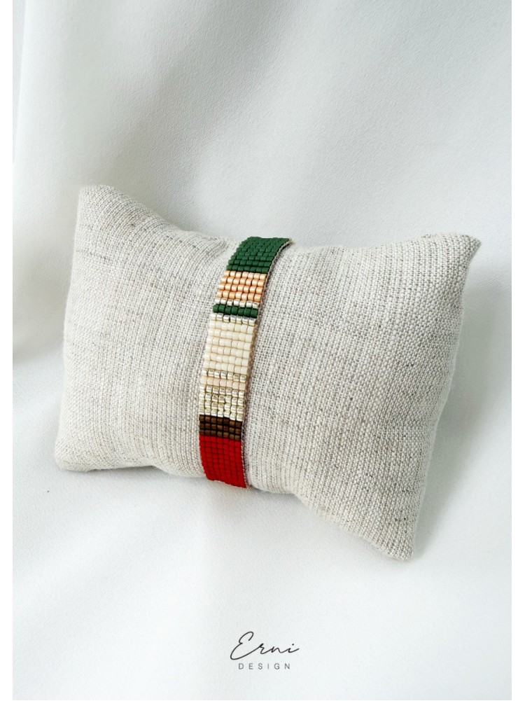 Apyrankė - Minimal beads GREEN AND RED
