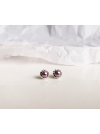 Auskarai su kriauklių perlais - PURPLE PEARLS