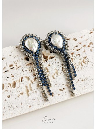 Auskarai su barokiniais perlais - BLUE