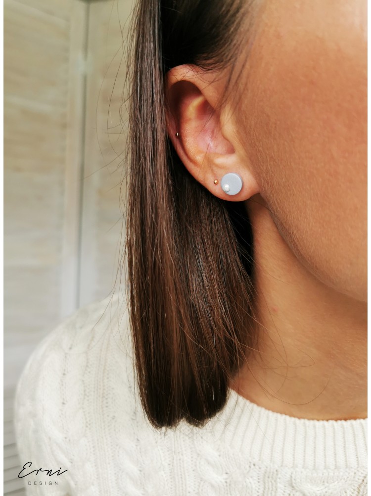 Auskarai su Swarovski perliukais - SIMPLE GREY