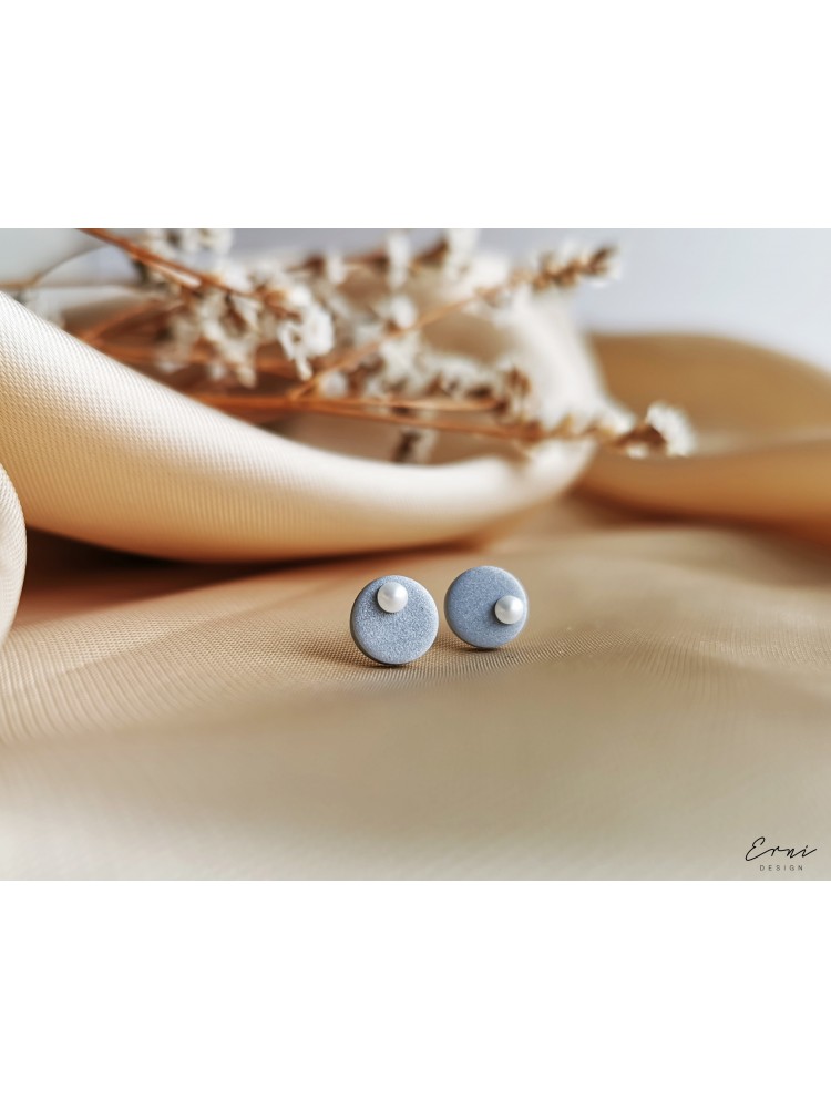 Auskarai su Swarovski perliukais - SIMPLE GREY