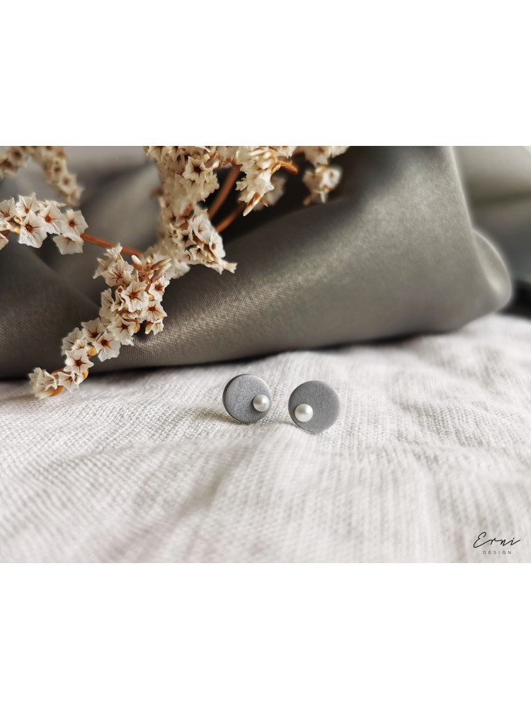 Auskarai su Swarovski perliukais - SIMPLE GREY