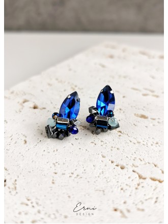 Auskarai su hematito akmenukais - BRIGHT BLUE 2